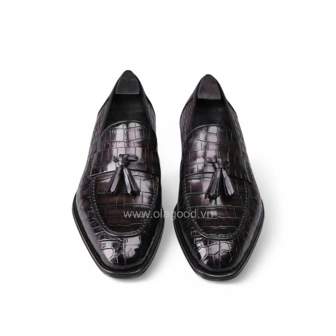 Giày loafer tessal da cá sấu nile cao cấp - Cấu trúc goodyear handmade - GLTGY0136S - Hình ảnh 3