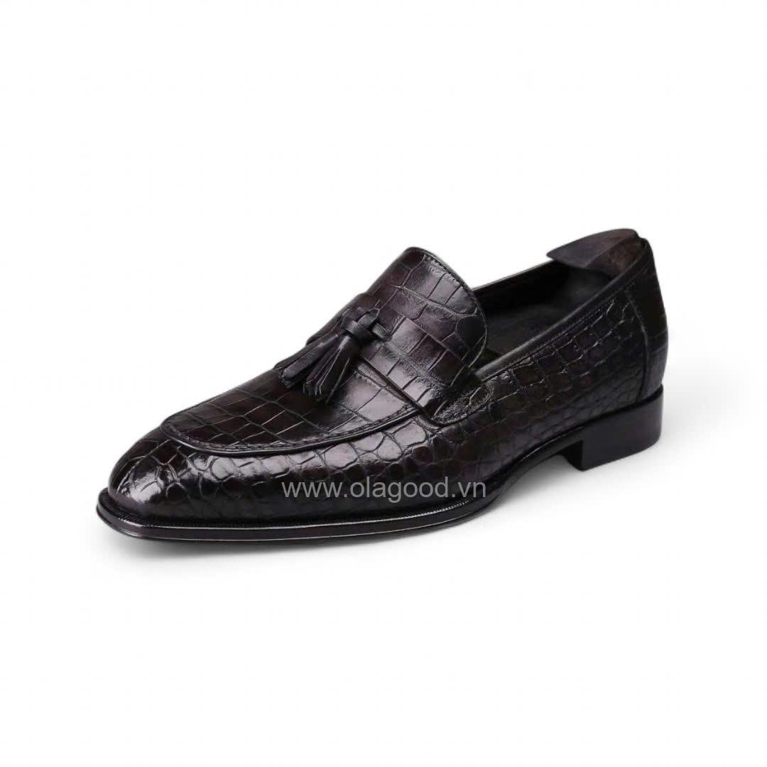 Giày loafer tessal da cá sấu nile cao cấp - Cấu trúc goodyear handmade - GLTGY0136S - Hình ảnh 4