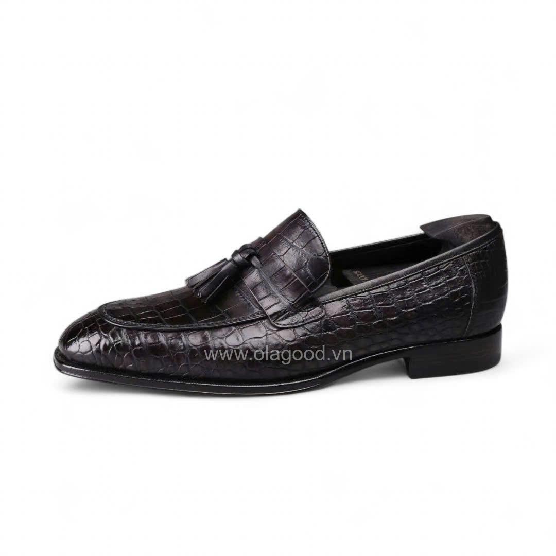 Giày loafer tessal da cá sấu nile cao cấp - Cấu trúc goodyear handmade - GLTGY0136S - Hình ảnh 5