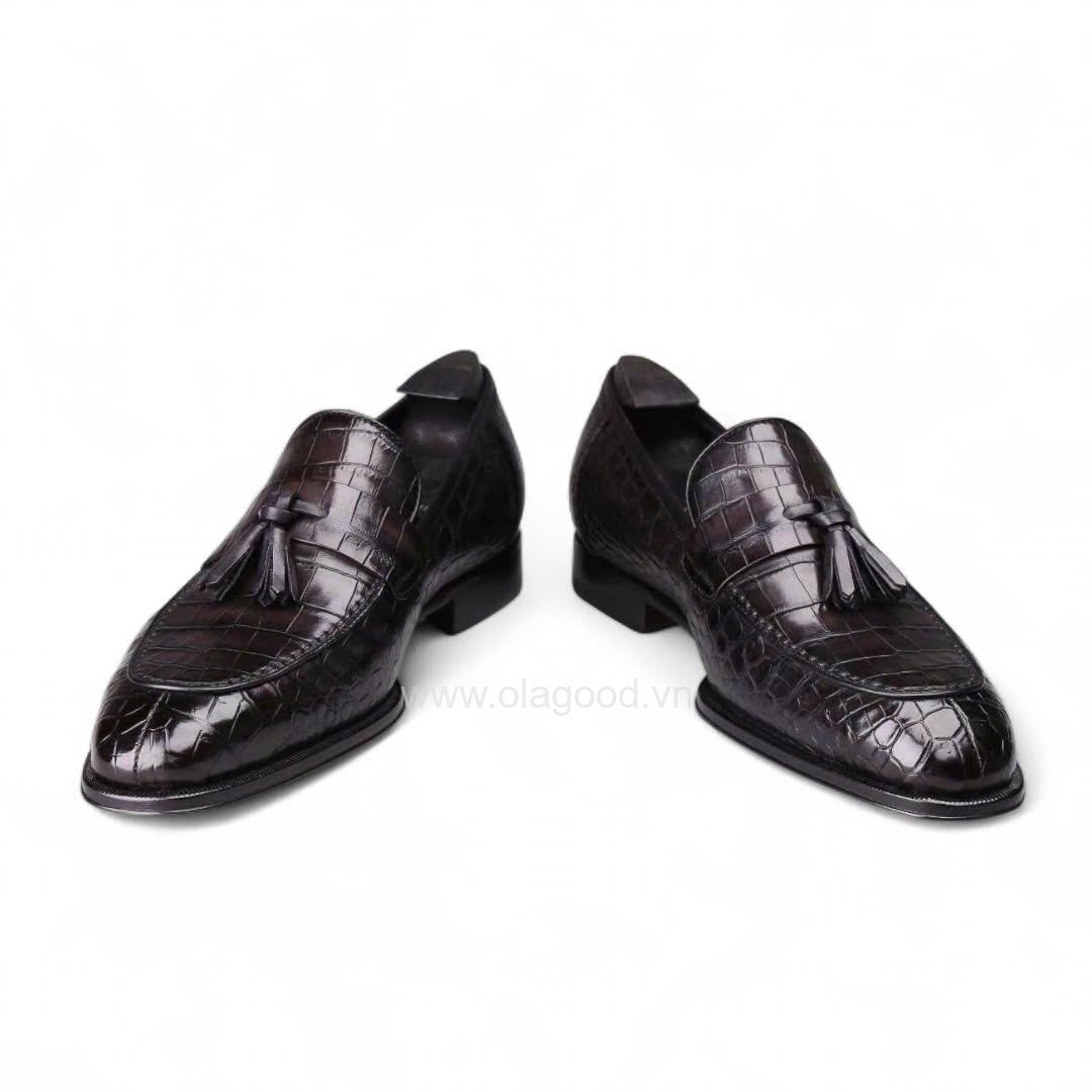 Giày loafer tessal da cá sấu nile cao cấp - Cấu trúc goodyear handmade - GLTGY0136S - Hình ảnh 6