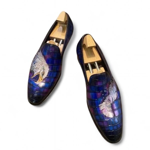 Giày loafer whole cut da cá sấu nile cao cấp - Cấu trúc goodyear handmade - GLWGY0139S - Hình ảnh 3