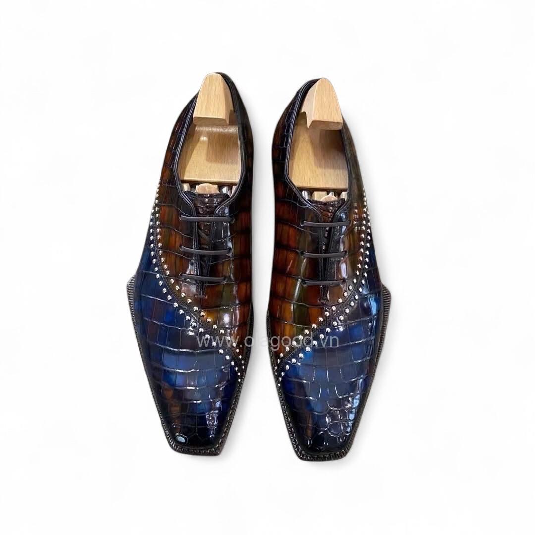 Giày oxford da cá sấu nile cao cấp - Cấu trúc goodyear handmade - GOWGY0141S