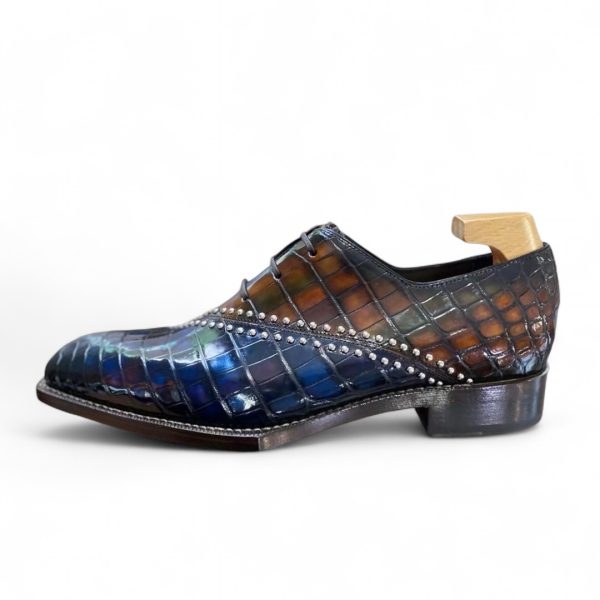 Giày oxford da cá sấu nile cao cấp - Cấu trúc goodyear handmade - GOWGY0141S - Hình ảnh 5