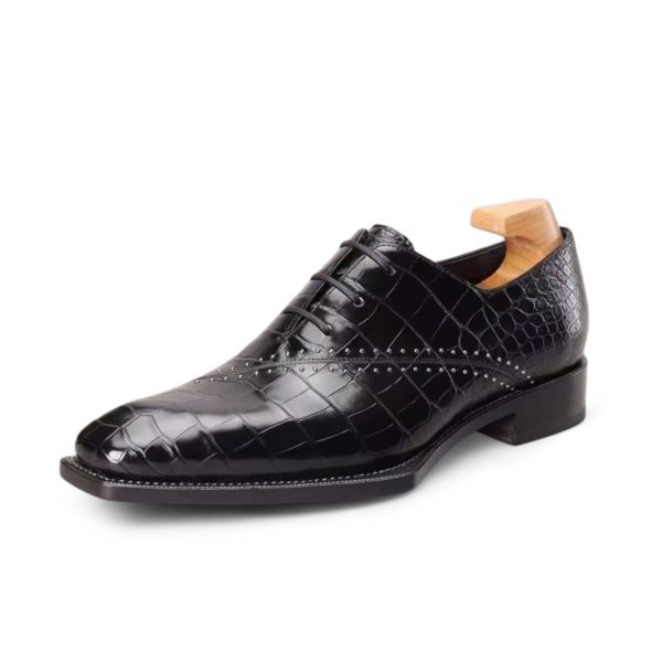 Giày oxford da cá sấu nile nhập khẩu - Cấu trúc goodyear handmade - GOGY0142S - Hình ảnh 3