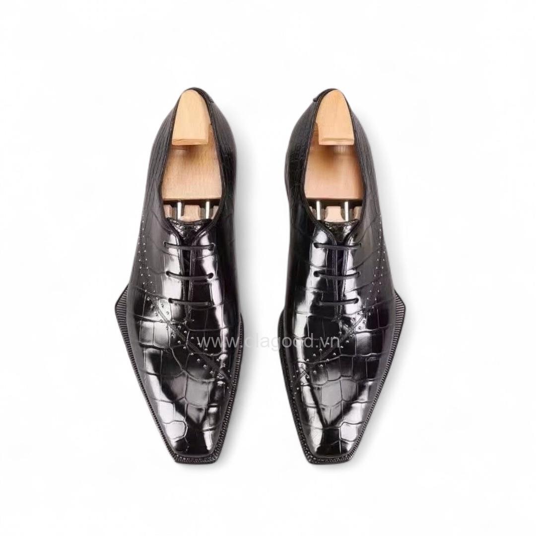 Giày oxford da cá sấu nile nhập khẩu - Cấu trúc goodyear handmade - GOGY0142S