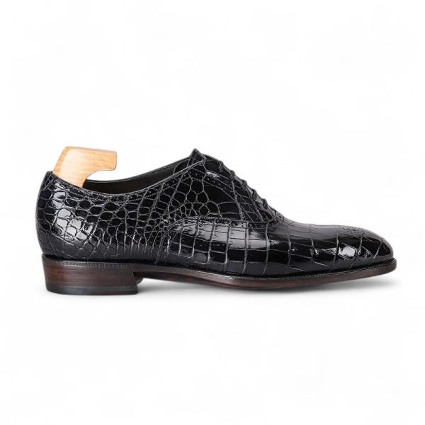 Giày Oxford Plain Toe Medallion da cá sấu nile cao cấp - Cấu trúc goodyear handmade - GOGY0137S - Hình ảnh 3