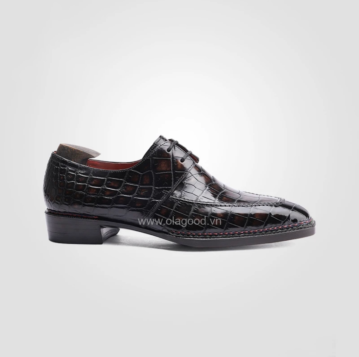 Giày Derby two eyes da cá sấu nile - Cấu trúc Norwegian handmade - GDNG0147S - Hình ảnh 3