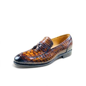 Giày loafer tassel nam da cá sấu cao cấp - Cấu trúc goodyear handmade - GGY0128S