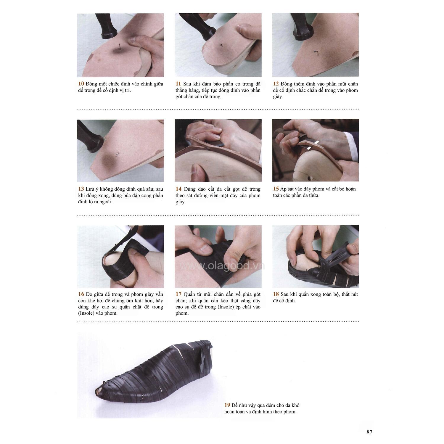 Công đoạn gọt dũa và bó đế trong (Insole)