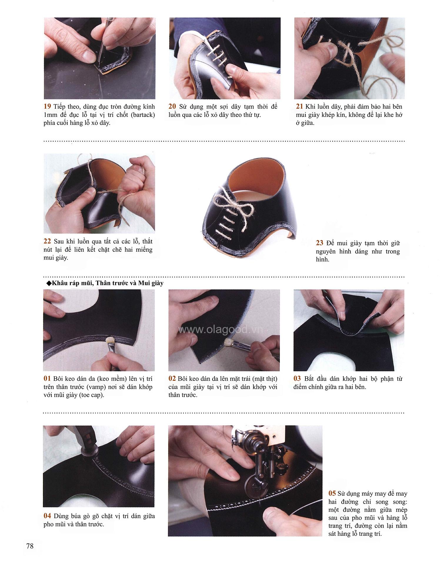 Một trong các công đoạn may mũ giày