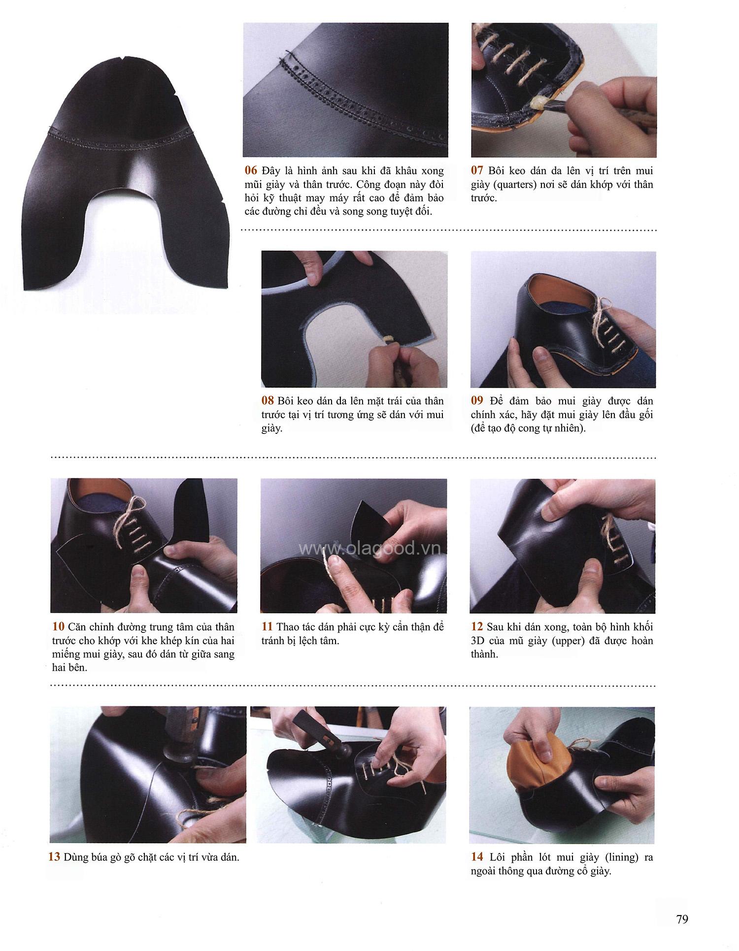 Một trong các công đoạn dán mũ giày