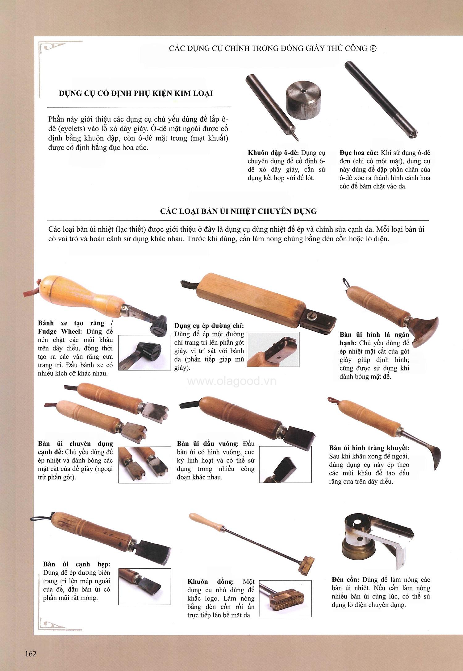 Dụng cụ bàn ủi sắt trong nghề đóng giày da thủ công