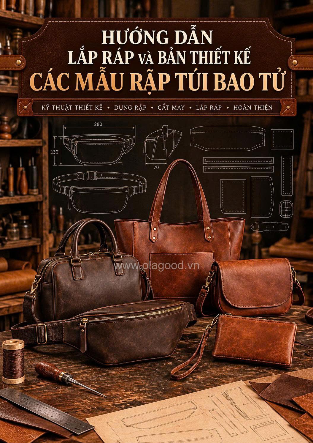 BỘ 27 MẪU RẬP TÚI BAO TỬ - TÚI ĐEO HÔNG